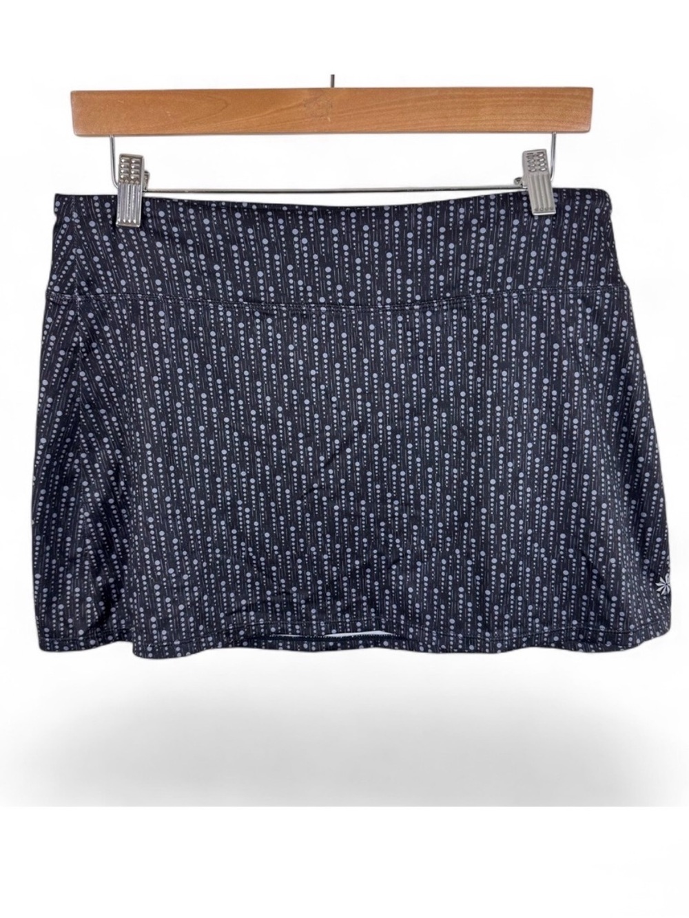 Athleta Womens Black Dotted Geometric Activewear Skirt‎ Lightweight Style Size M